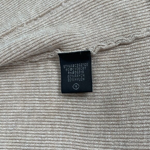 Cyrus Cardigan Sweater Open Front Front Pockets Vented Sides Tan Women's Size M - Picture 16 of 16